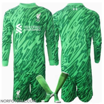 Billige Fotballdrakt Liverpool Keeper Replika Bortedraktsett Barn 2024-25 Langermet (med bukser)
